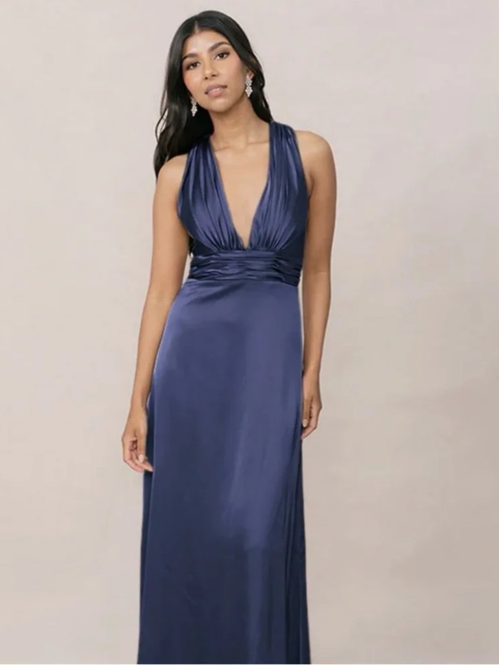 revelry dylan satin dress indie blue